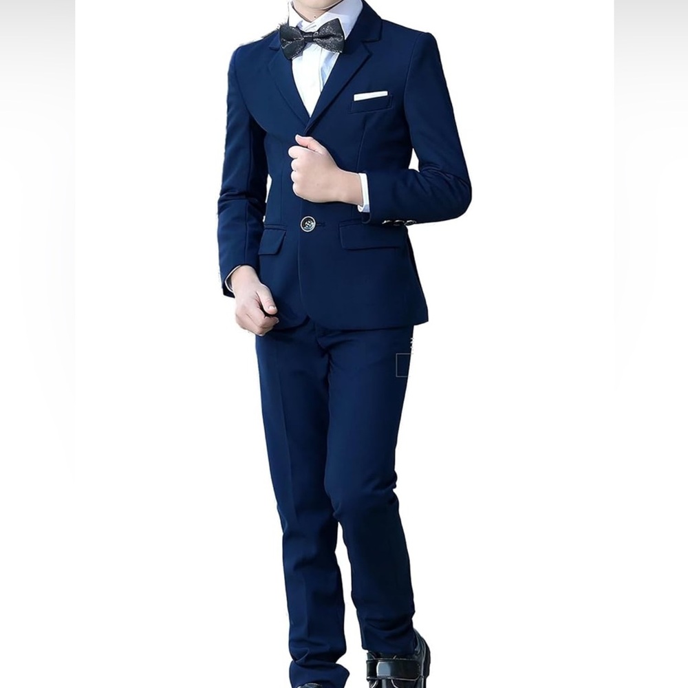 Boy’s Navy Blue Suit- size 5 Jacket. Size 6 pants